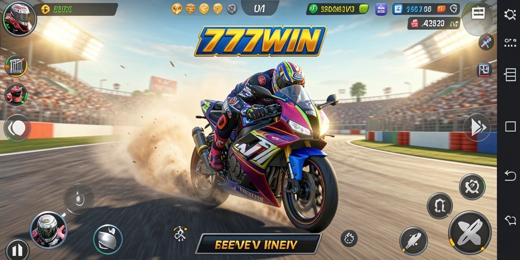 Tampilan gameplay seru dari balapan motor di 777WIN.