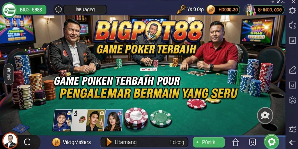 Screenshot gameplay BIGPOT88 menampilkan suasana permainan poker yang seru dan kompetitif.