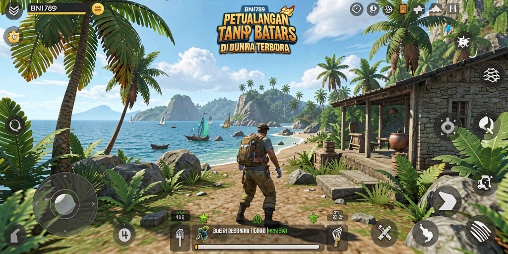 Gameplay BNI789 yang imersif di dunia terbuka.