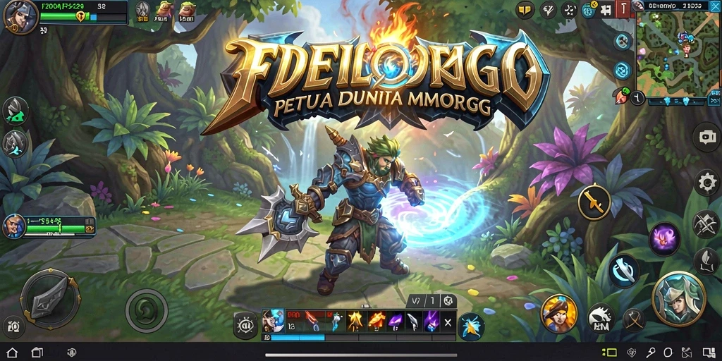 Screenshot utama F200M menampilkan aksi seru dalam pertempuran MMORPG.