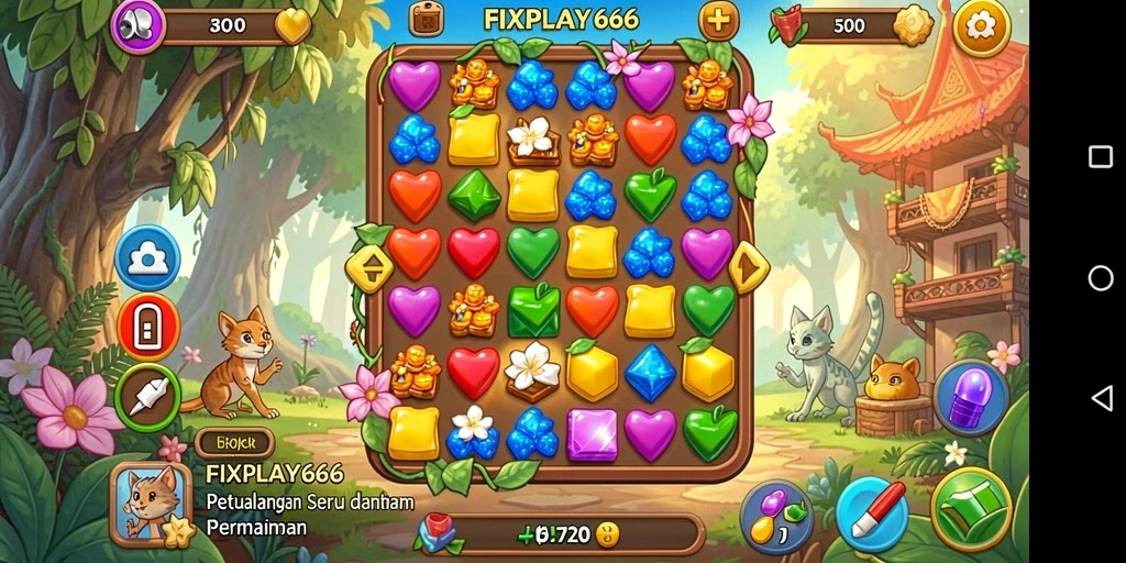 Tampilan gameplay FIXPLAY666 yang penuh warna dan menantang.