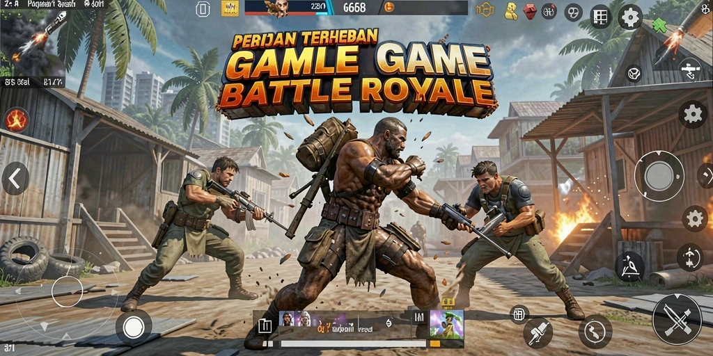 Screenshot utama G668 menampilkan pertarungan mendebarkan dalam permainan Battle Royale.