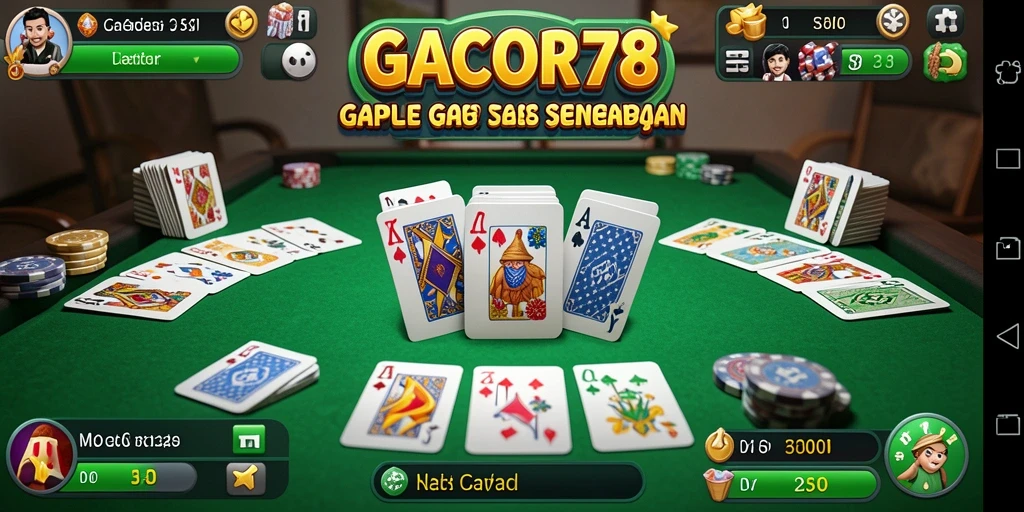 Tampilan gameplay menarik dari GACOR78 dengan kartu Gaple.