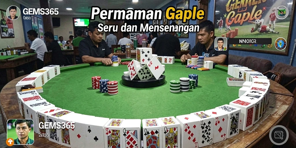 Tampilan gameplay Gaple yang mengasyikkan di GEMS365.