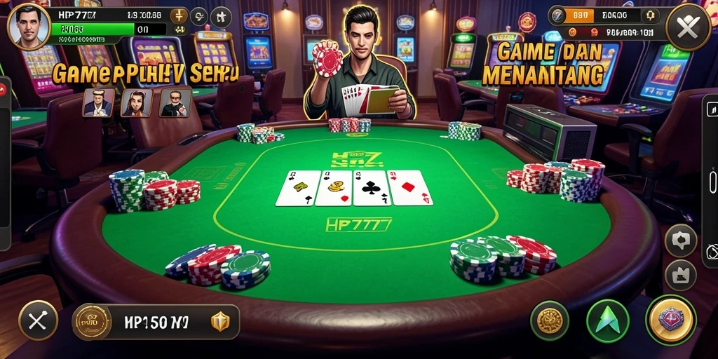 Tampilan utama permainan Poker yang menarik dan mendebarkan.