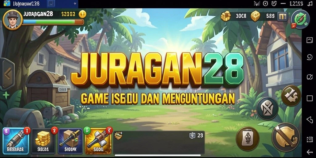 Screenshot utama JURAGAN28 menampilkan gameplay Idle yang menarik dan seru.