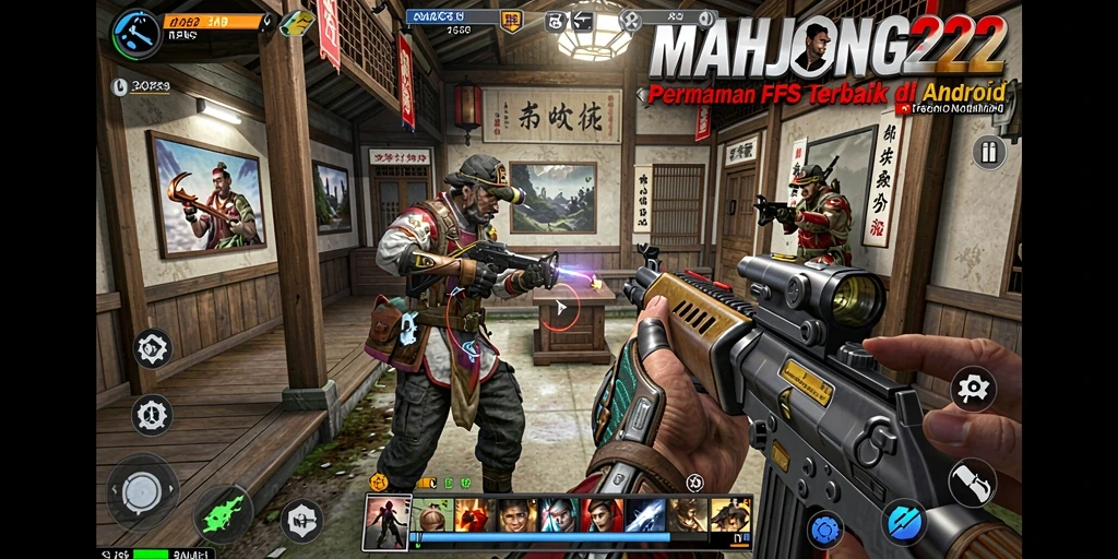 Gambar aksi intens dalam permainan FPS MAHJONG222.