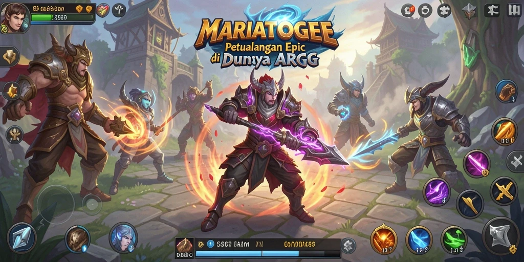 Tampilan utama gameplay MARIATOGEL yang penuh aksi dan petualangan.