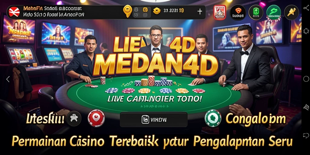Screenshot gameplay Live Casino MEDAN4D yang menampilkan dealer langsung.