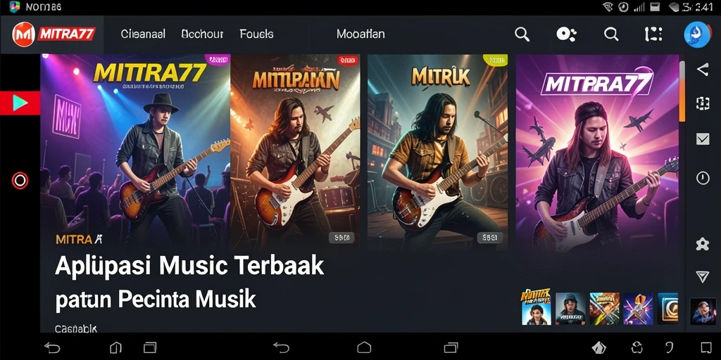 Tampilan gameplay MITRA77 yang menampilkan interaksi pengguna dengan musik.