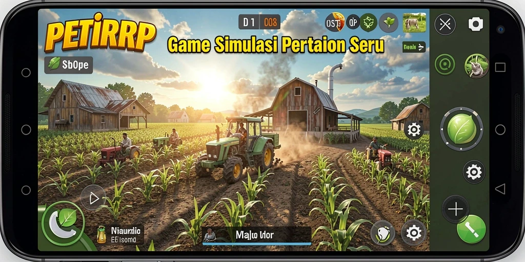 Screenshot PETIRRP menampilkan keseruan dalam mengelola kebun virtual.