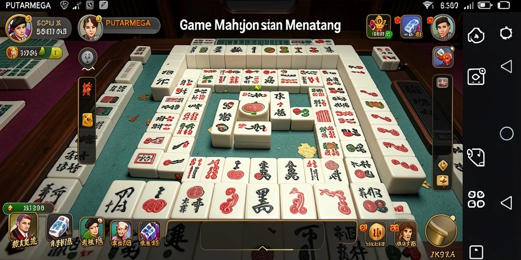 Tampilan gameplay seru di PUTARMEGA dengan ubin Mahjong.