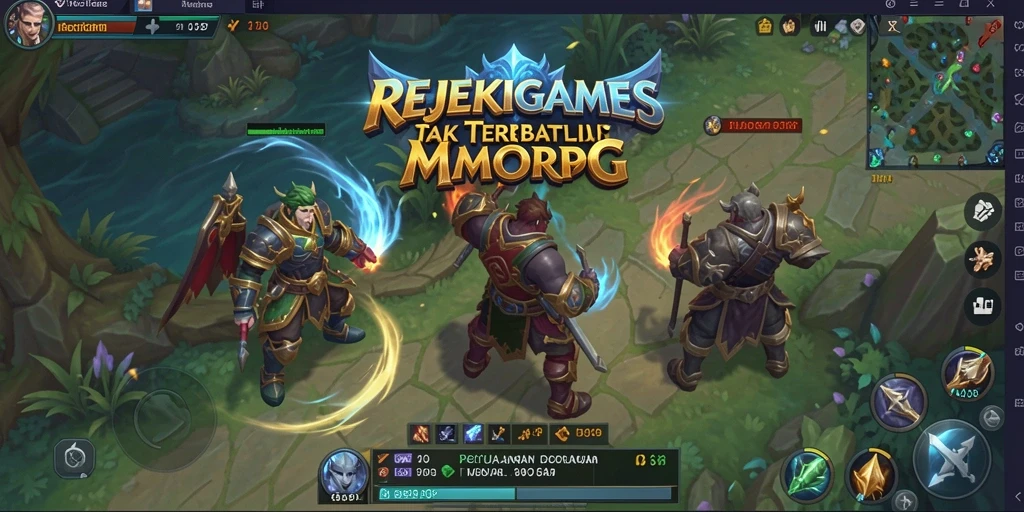 Tampilan aksi seru dalam game MMORPG REJEKIGAMES.