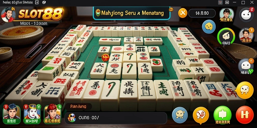 Tangkapan layar gameplay SLOT88 menampilkan keseruan permainan Mahjong.