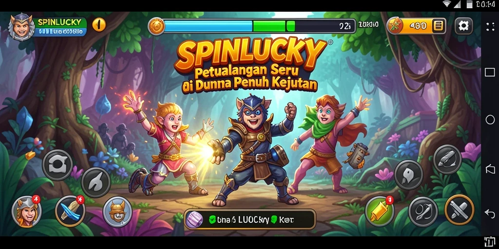 Screenshot SPINLUCKY menampilkan gameplay petualangan yang seru dan penuh aksi.