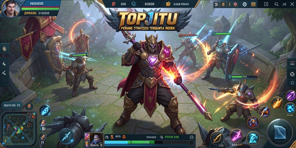 Screenshot gameplay seru di TOPJITU dengan aksi MOBA intens.