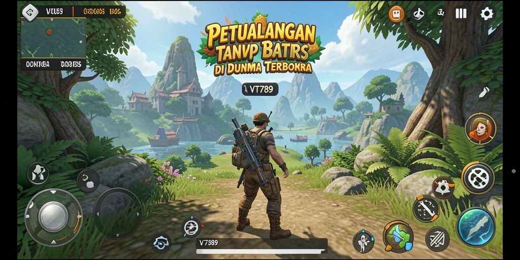 Screenshot menunjukkan petualangan seru di dunia terbuka VT789.