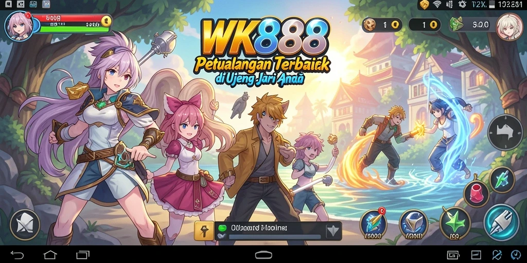 Tampilan gameplay WK888 yang penuh aksi dan karakter ikonik.